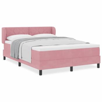 Boxspringbett mit Matratze Rosa 160x200 cm Samt