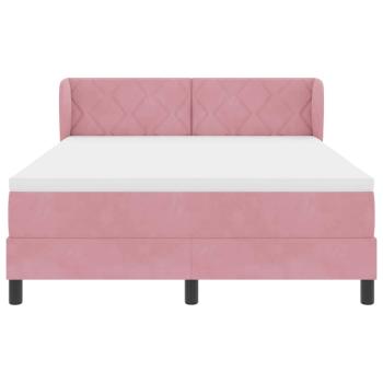 Boxspringbett mit Matratze Rosa 160x200 cm Samt