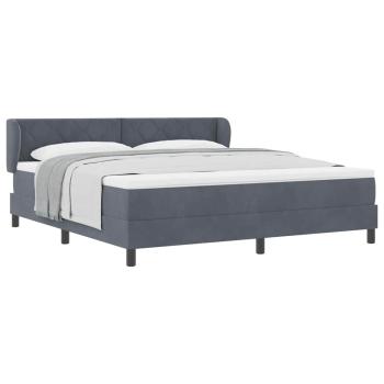 Boxspringbett mit Matratze Dunkelgrau 180x200 cm Samt