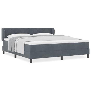 Boxspringbett mit Matratze Dunkelgrau 180x200 cm Samt