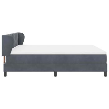 Boxspringbett mit Matratze Dunkelgrau 180x200 cm Samt