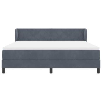 Boxspringbett mit Matratze Dunkelgrau 180x200 cm Samt