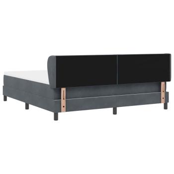 Boxspringbett mit Matratze Dunkelgrau 180x200 cm Samt