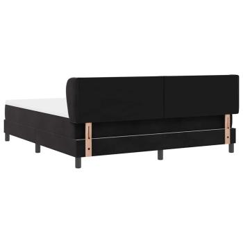 Boxspringbett mit Matratze Schwarz 180x200 cm Samt