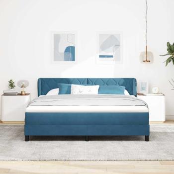 Boxspringbett mit Matratze Dunkelblau 180x200 cm Samt