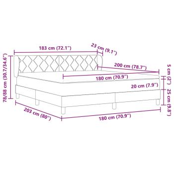 Boxspringbett mit Matratze Dunkelblau 180x200 cm Samt