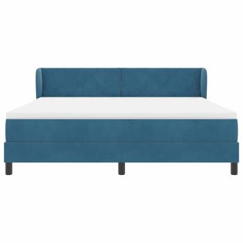 Boxspringbett mit Matratze Dunkelblau 180x200 cm Samt