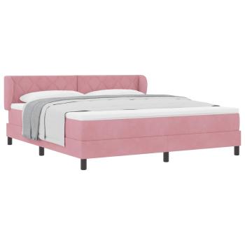 Boxspringbett mit Matratze Rosa 180x200 cm Samt