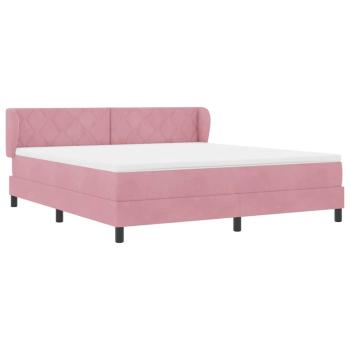 Boxspringbett mit Matratze Rosa 180x200 cm Samt