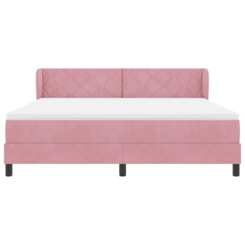 Boxspringbett mit Matratze Rosa 180x200 cm Samt
