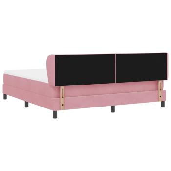Boxspringbett mit Matratze Rosa 180x200 cm Samt