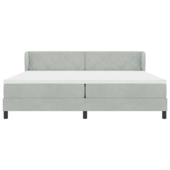 Boxspringbett mit Matratze Hellgrau 200x200 cm Samt