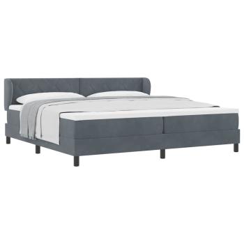 Boxspringbett mit Matratze Dunkelgrau 200x200 cm Samt