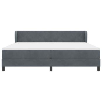 Boxspringbett mit Matratze Dunkelgrau 200x200 cm Samt