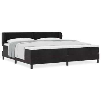 Boxspringbett mit Matratze Schwarz 200x200 cm Samt
