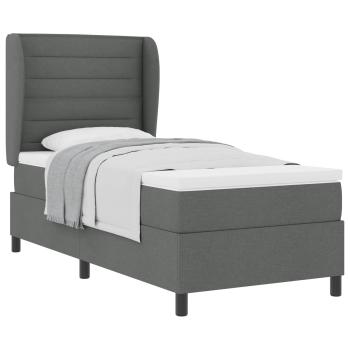 ARDEBO.de - Boxspringbett mit Matratze Dunkelgrau 80x200 cm Stoff