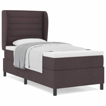 Boxspringbett mit Matratze Dunkelbraun 80x200 cm Stoff