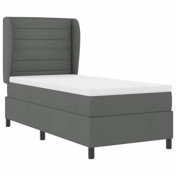 ARDEBO.de - Boxspringbett mit Matratze Dunkelgrau 90x190 cm Stoff