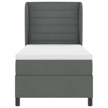 Boxspringbett mit Matratze Dunkelgrau 90x200 cm Stoff