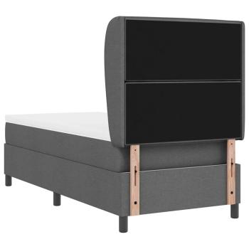 Boxspringbett mit Matratze Dunkelgrau 90x200 cm Stoff