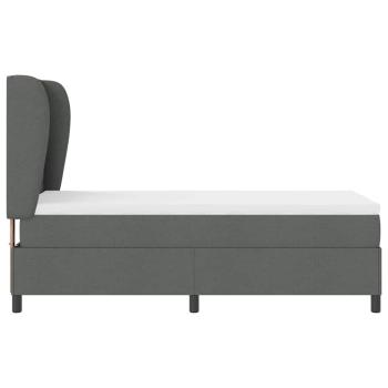 Boxspringbett mit Matratze Dunkelgrau 90x200 cm Stoff