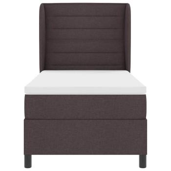 Boxspringbett mit Matratze Dunkelbraun 90x200 cm Stoff