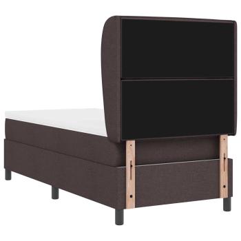 Boxspringbett mit Matratze Dunkelbraun 90x200 cm Stoff