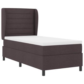 Boxspringbett mit Matratze Dunkelbraun 90x200 cm Stoff