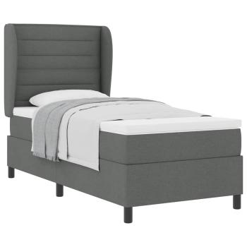 Boxspringbett mit Matratze Dunkelgrau 100x200 cm Stoff