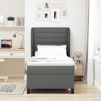 Boxspringbett mit Matratze Dunkelgrau 100x200 cm Stoff