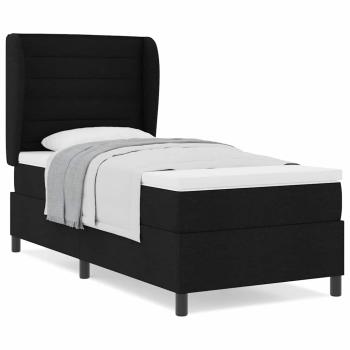Boxspringbett mit Matratze Schwarz 100x200 cm Stoff