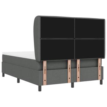 ARDEBO.de - Boxspringbett mit Matratze Dunkelgrau 140x190 cm Stoff