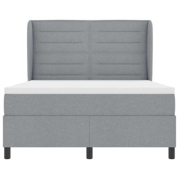 Boxspringbett mit Matratze Hellgrau 140x200 cm Stoff