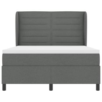 Boxspringbett mit Matratze Dunkelgrau 140x200 cm Stoff