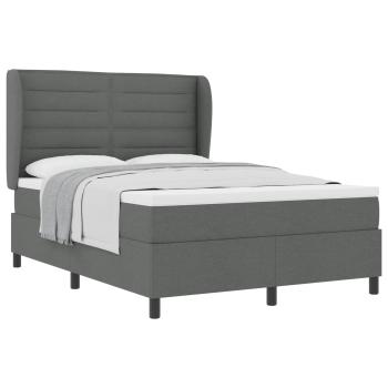 Boxspringbett mit Matratze Dunkelgrau 160x200 cm Stoff