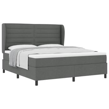 Boxspringbett mit Matratze Dunkelgrau 180 x 200 cm Stoff