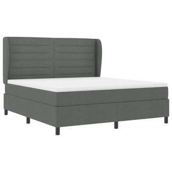 Boxspringbett mit Matratze Dunkelgrau 180 x 200 cm Stoff