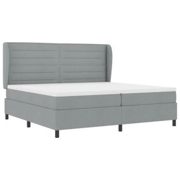 Boxspringbett mit Matratze Hellgrau 200x200 cm Stoff