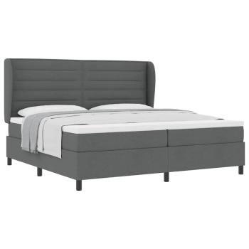 Boxspringbett mit Matratze Dunkelgrau 200x200 cm Stoff