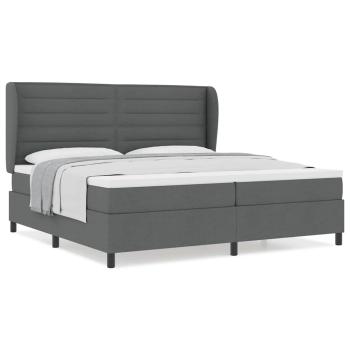 Boxspringbett mit Matratze Dunkelgrau 200x200 cm Stoff