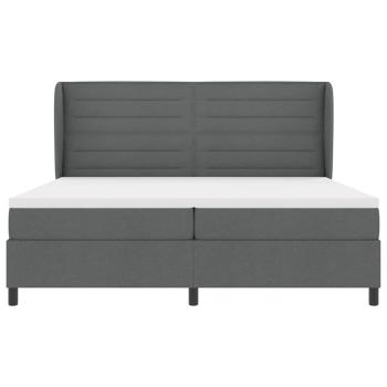 Boxspringbett mit Matratze Dunkelgrau 200x200 cm Stoff