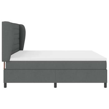Boxspringbett mit Matratze Dunkelgrau 200x200 cm Stoff