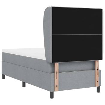 Boxspringbett mit Matratze Hellgrau 80x200 cm Stoff
