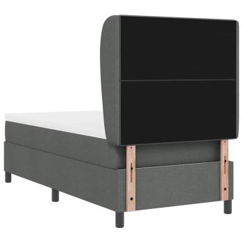 Boxspringbett mit Matratze Dunkelgrau 80x200 cm Stoff