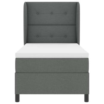 Boxspringbett mit Matratze Dunkelgrau 80x200 cm Stoff