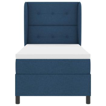 Boxspringbett mit Matratze Blau 80x200 cm Stoff