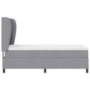 Boxspringbett mit Matratze Hellgrau 90x200 cm Stoff