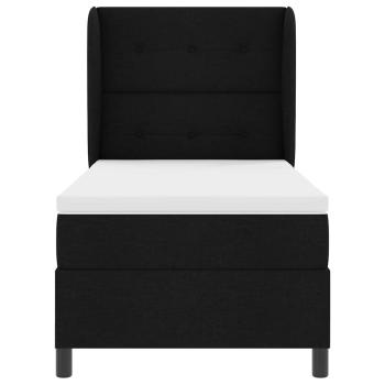 Boxspringbett mit Matratze Schwarz 90x200 cm Stoff