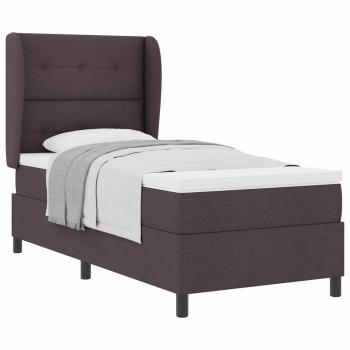 Boxspringbett mit Matratze Dunkelbraun 90x200 cm Stoff