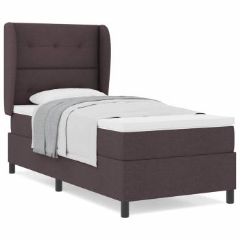 Boxspringbett mit Matratze Dunkelbraun 90x200 cm Stoff